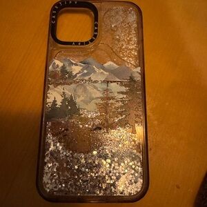 Casetify iPhone 12 Brown Nature Design Phone Case with Glitter Effect